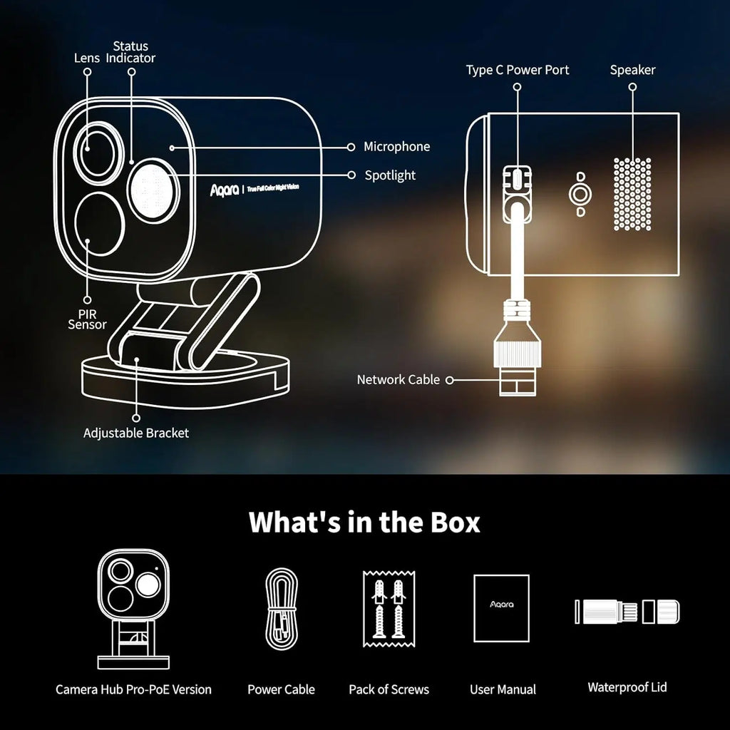 Aqara Camera Hub G5 Pro מצלמת חוץ חכמה ורכזת (PoE)