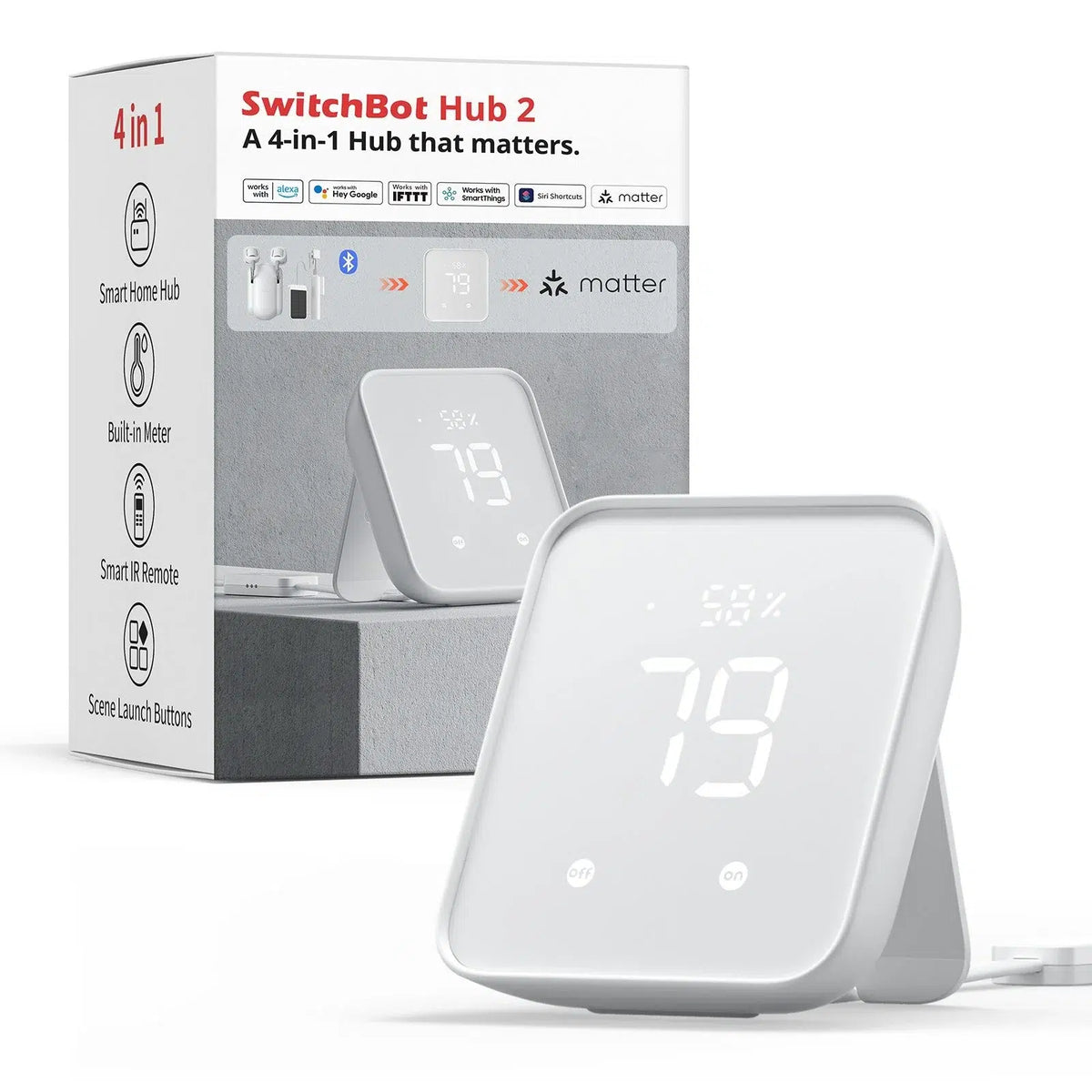 SwitchBot Hub 2 רכזת חכמה תומכת Matter